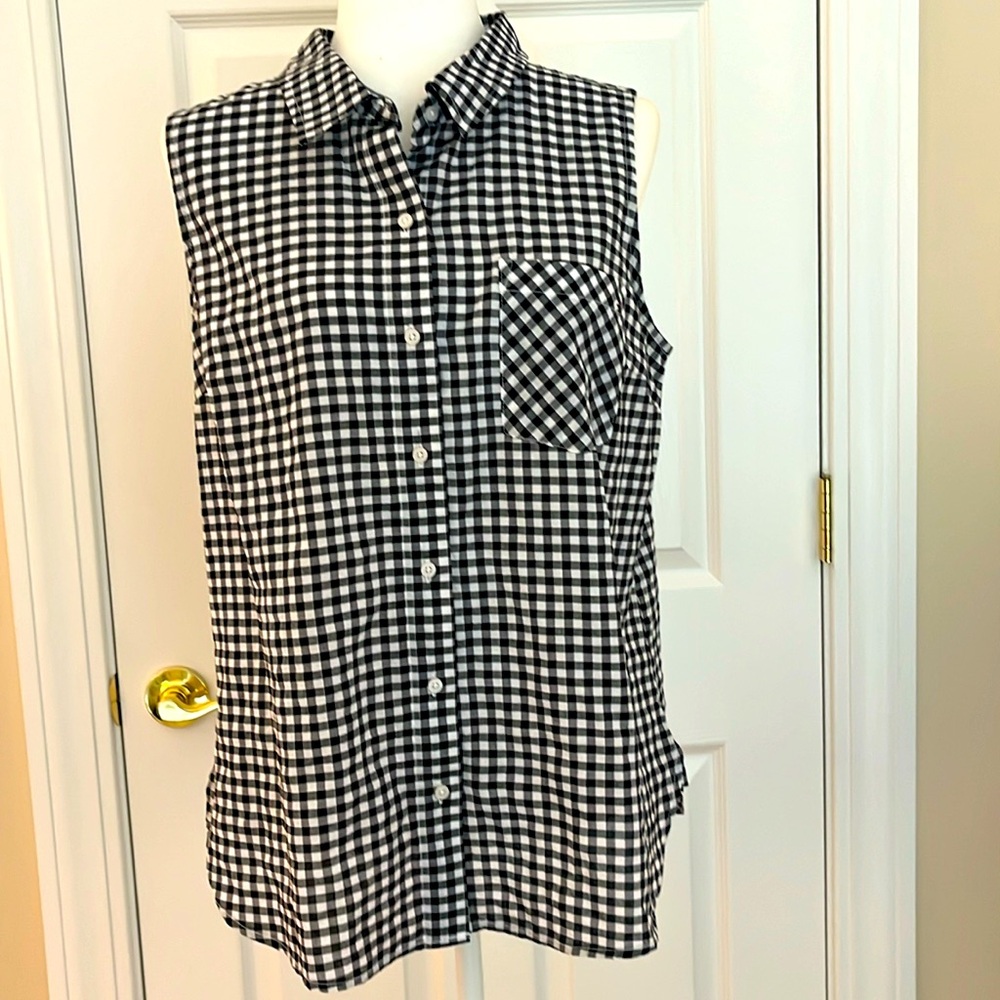 Tommy Hilfiger Sleeveless Gingham Blouse